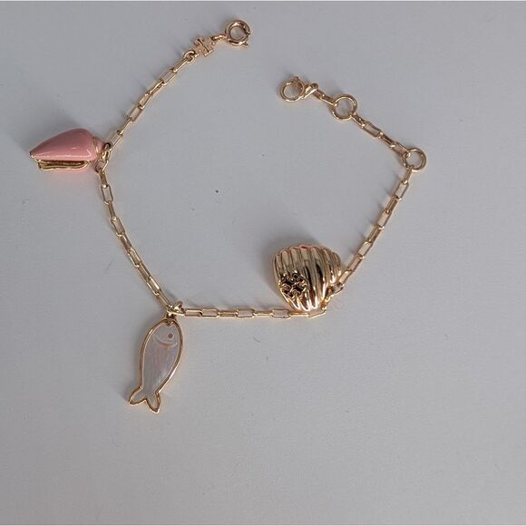 Tory Burch Gold and Pink Charm Bracelet - Picture 7 of 7
